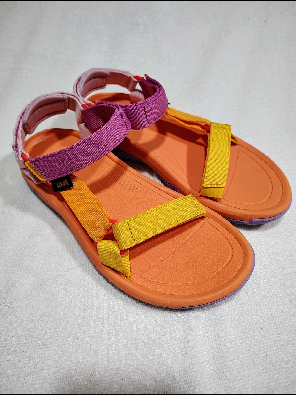 Teva Women's Orange & Yellow Sport Sandals with Pink Straps